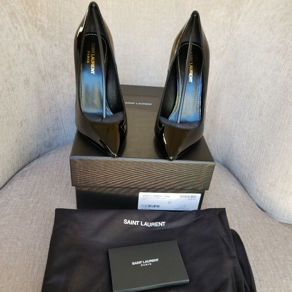 NIB Saint Laurent Black Patent Opyum 110 Pumps - Picture 7 of 8